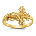 thumbnail image 1 of 10k Solid Yellow Gold Sparkle-Cut Crucifix Ring Size 6.50 Ring for Women - 1.5 Grams, 1 of 2