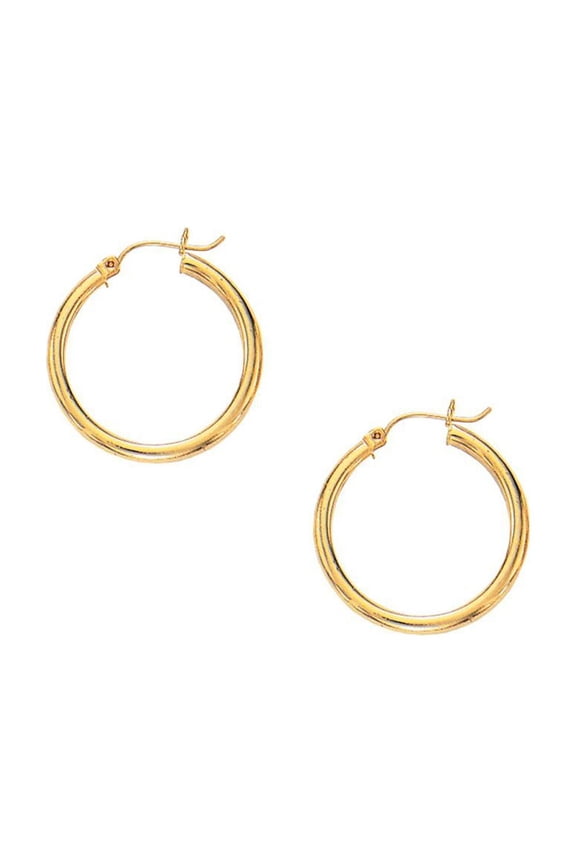 10k Gold Super Lite Tube Earrings 3.0mm Anklet - 1.6 Grams