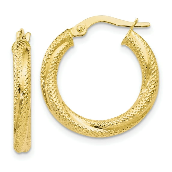 FJC Finejewelers 10k Textured Hinged Hoop Earrings