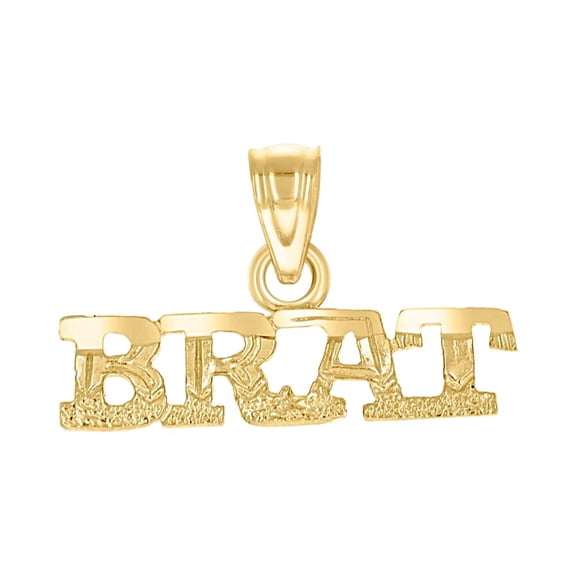 10k Gold Textured Mens Brat Height 12.2mm X Width 18.5mm Letter Name Personalized Monogram Initials & Words Charm Pendan