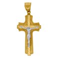 thumbnail image 1 of 10k Gold Two-tone Dc Mens Cross Crucifix Height 52.9mm X Width 24.8mm Religious Charm Pendant Necklace for Men, 1 of 2