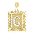 thumbnail image 1 of 10k Gold Two-tone Dc Unisex Letter G Height 21mm X Width 12.1mm Initial Charm Pendant Necklace Pendant for Women, 1 of 2