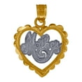 thumbnail image 1 of 10k Gold Two-tone Dc Womens Mother Height 21.7mm X Width 15.7mm Love Heart Charm Pendant Necklace Pendant for Women, 1 of 2