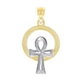 thumbnail image 1 of 10k Gold Two-tone Textured Womens Ankh Height 22.8mm X Width 12.7mm Religious Charm Pendant Necklace Pendant for Women, 1 of 2