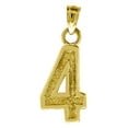 thumbnail image 1 of 10k Gold Unisex 4 Four Height 22.6mm X Width 8.9mm Sport game Number Charm Pendant Necklace Pendant for Women, 1 of 2
