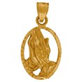 thumbnail image 1 of 10k Gold Unisex Praying Hands Height 26.3mm X Width 13.6mm Religious Charm Pendant Necklace Pendant for Women, 1 of 2