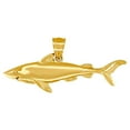 thumbnail image 1 of 10k Gold Unisex Shark Height 19.3mm X Width 44.6mm Animal Charm Pendant Necklace Pendant for Women, 1 of 2