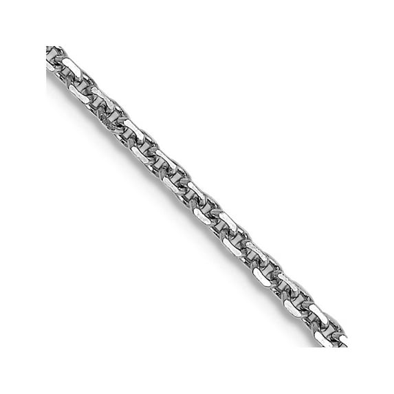 10k Solid White Gold 1.3mm Sparkle-Cut Cable Chain Necklace 22 Inch Chain Necklace for Women and Men
