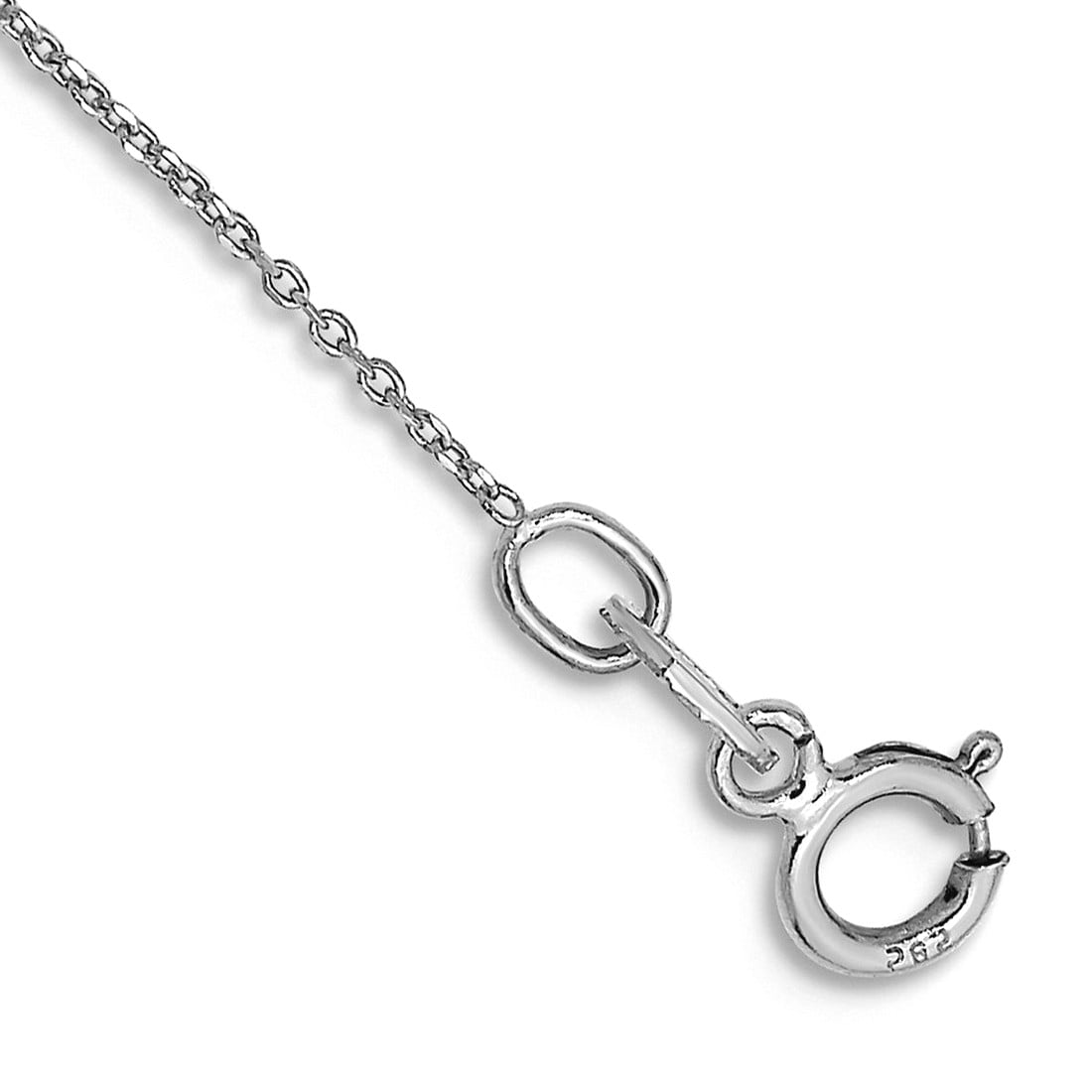 10k Solid White Gold .6mm Sparkle-Cut Cable Chain Anklet 9 Inch Anklet for Women and Men - .4 Grams