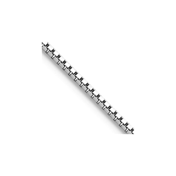 10k Solid White Gold .95mm Box Chain Necklace 16 Inch Chain Necklace for Women and Men - 2.3 Grams