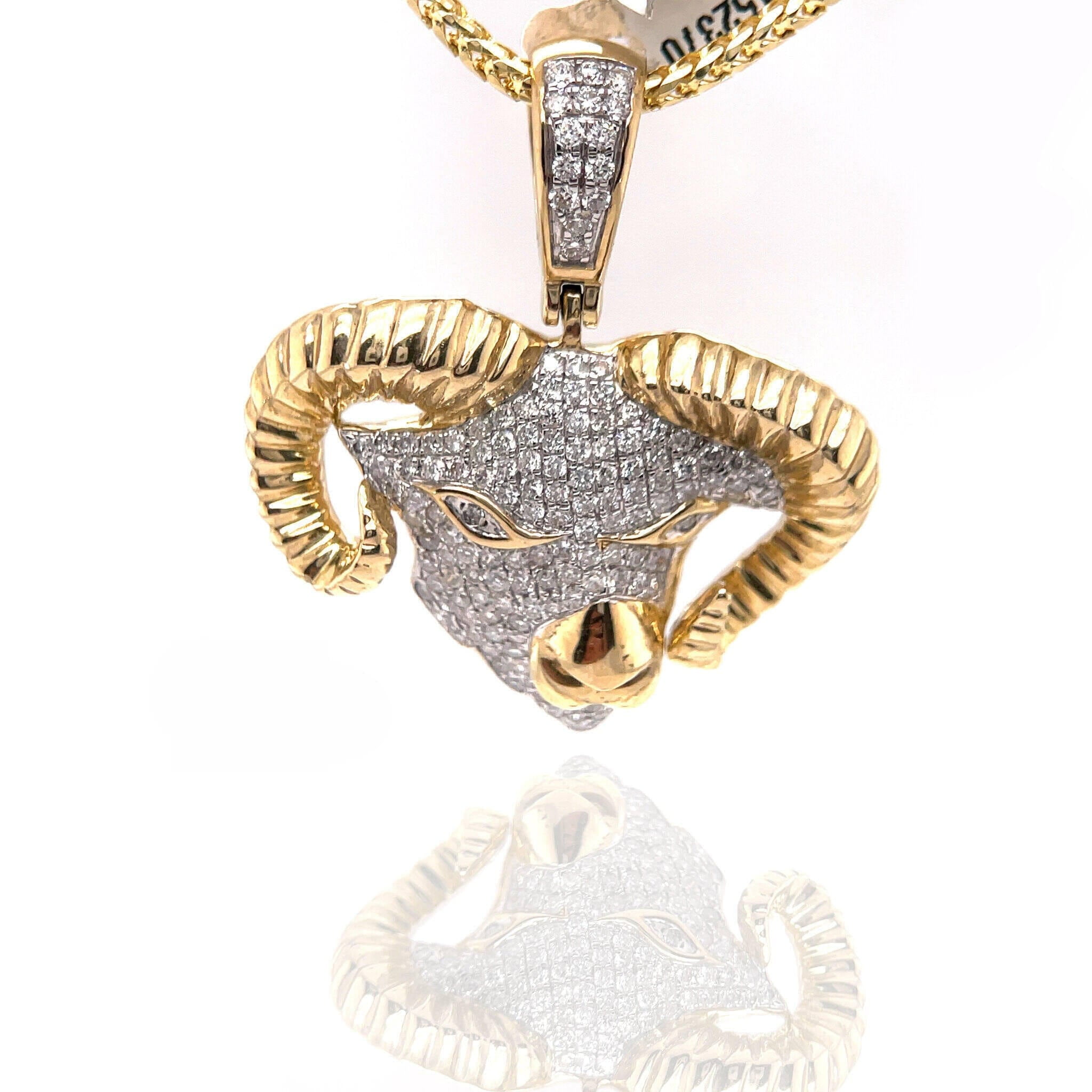 Gold ram deals head pendant