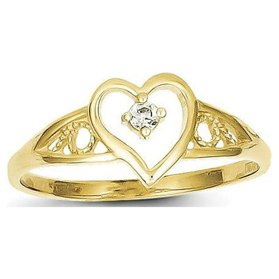 10k Heart CZ Ring