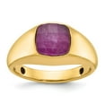 thumbnail image 1 of 10k IBGoodman Men's Ruby Doublet Stone Complete Ring, 1 of 7