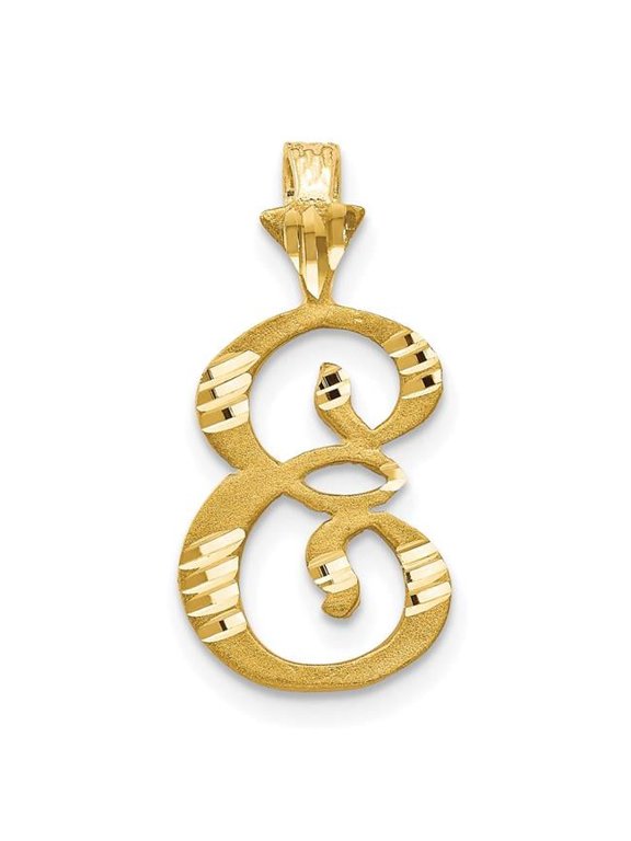 10k Yellow Gold Solid Satin Letter Name Personalized Monogram Initial E Charm - Bead Charm for Women