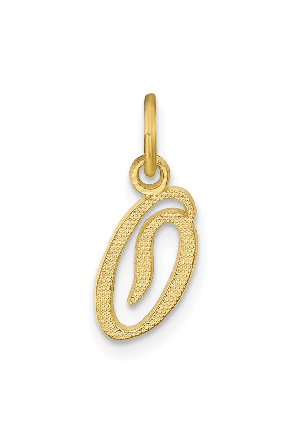 10k Initial O Charm Yellow Gold