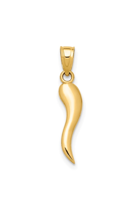 10k Italian Horn Pendant
