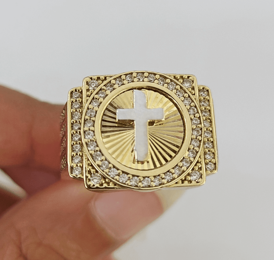 10k Jesus Cross Ring Casual Band Yellow Gold Genuine Brand New ...