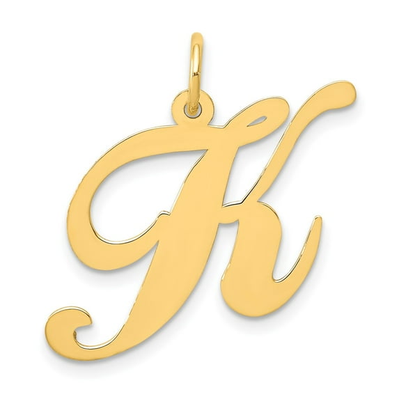 10k Large Fancy Script Letter K Initial Charm