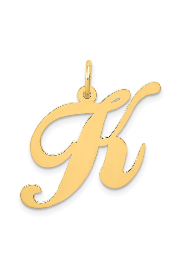 10k Large Fancy Script Letter K Initial Charm