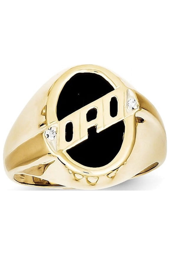 10k Men's Diamond and Black Onyx DAD Ring