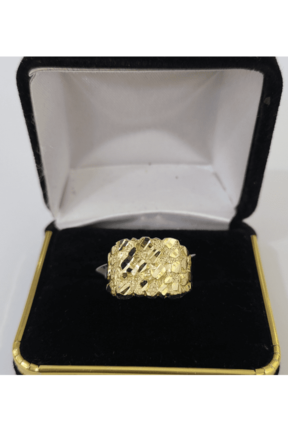 10k Nugget Ring Yellow Gold Women Men Real Genuine All Sizes (Ring Size:10;)