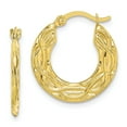 thumbnail image 1 of 10k Patterned Hollow Hoop Earrings in 10k Yellow Gold, 1 of 3
