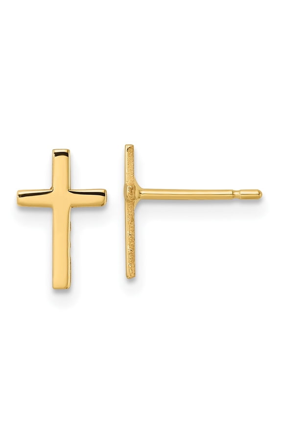 10k Polished Cross Earrings