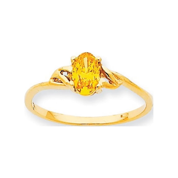 10k Polished Geniune Citrine Birthstone Ring, Gem Ctw.0.4
