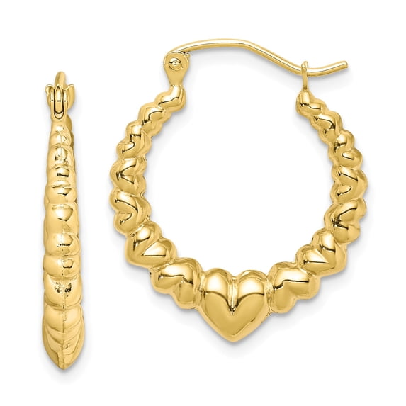 10k Polished Hollow Classic Earrings in 10k Yellow Gold