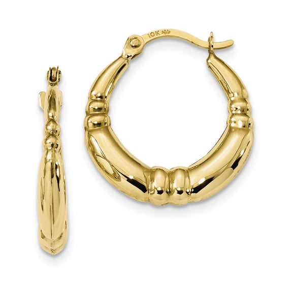10k Polished Hoop Earrings in 10k Yellow Gold