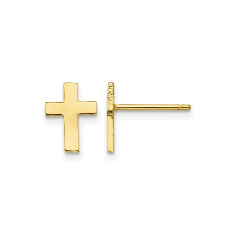 10k gold store cross earrings