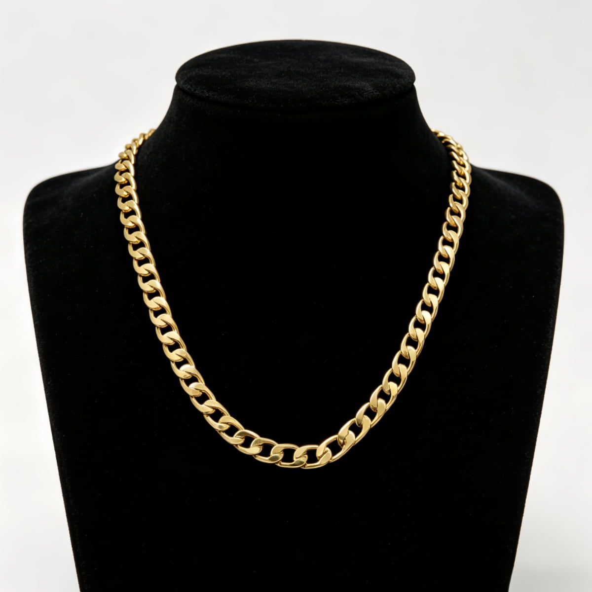 10k Real Gold Polished Solid Necklace for Men, Real Solid Yellow Gold ...