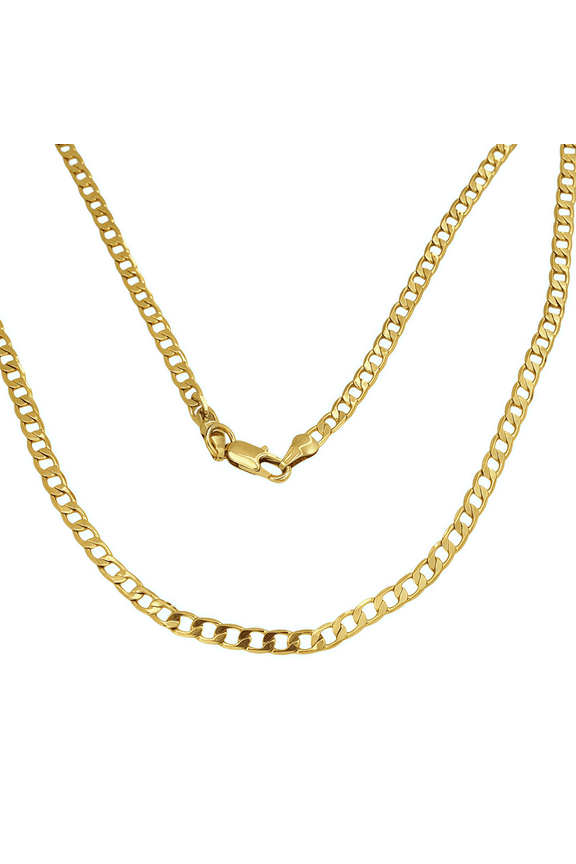 10k Real Gold Solid Necklace for Men, Real Solid Yellow Gold Chain, 4mm and 20 Inches
