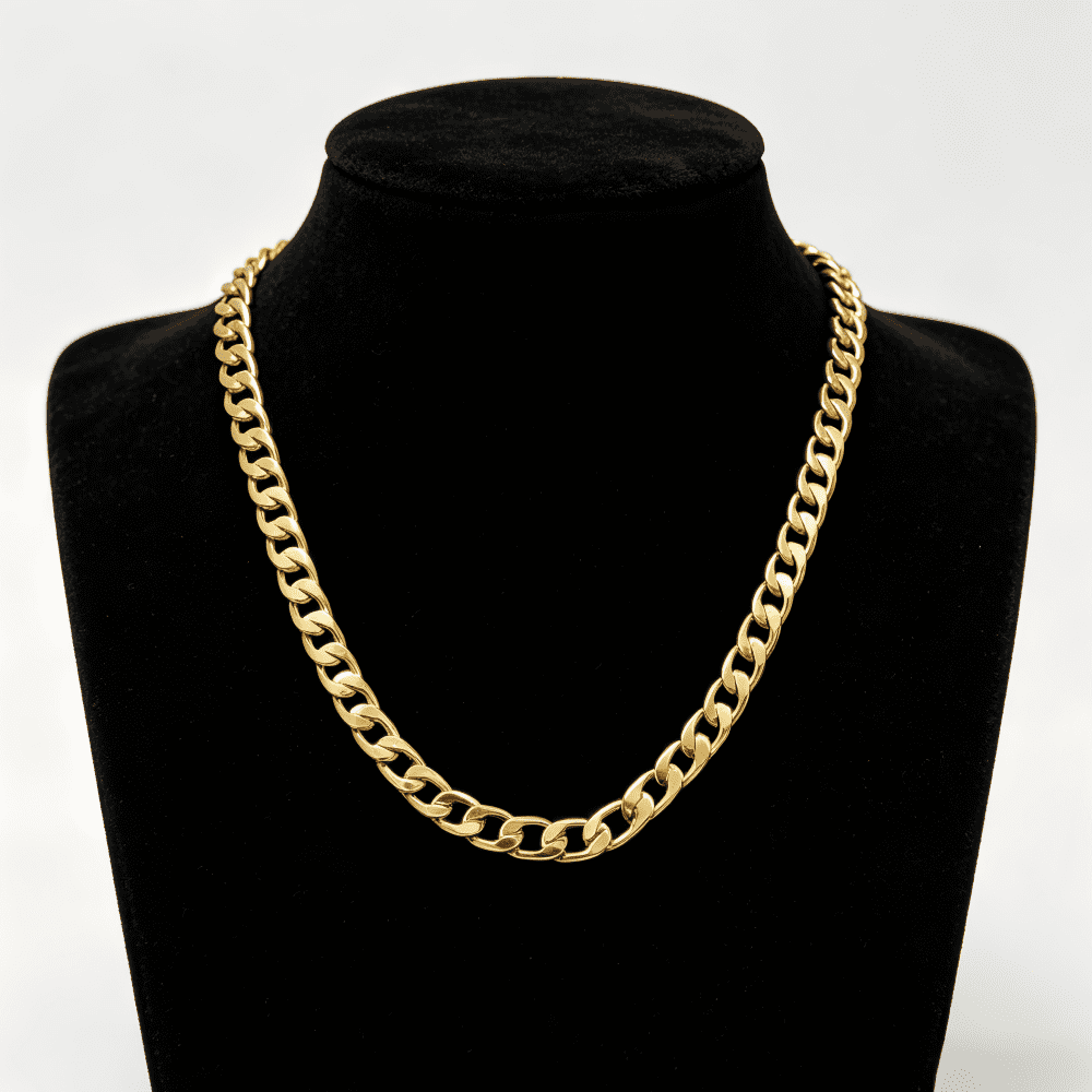 10k Real Gold Solid Necklace for Men, Real Solid  Yellow Gold Chain, 4mm and 22 Inches