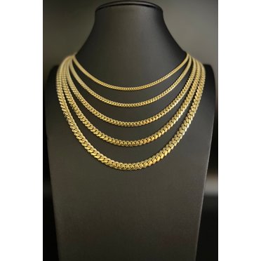 Real 10K Yellow Gold Polished Rolo Link Chain Necklace – 2.3mm Round – Choose Length
