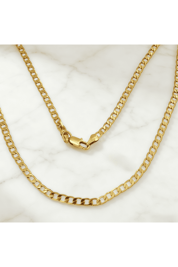 10k Real Solid Gold Chain, Real Solid Yellow Gold Chain, 4mm and 16"