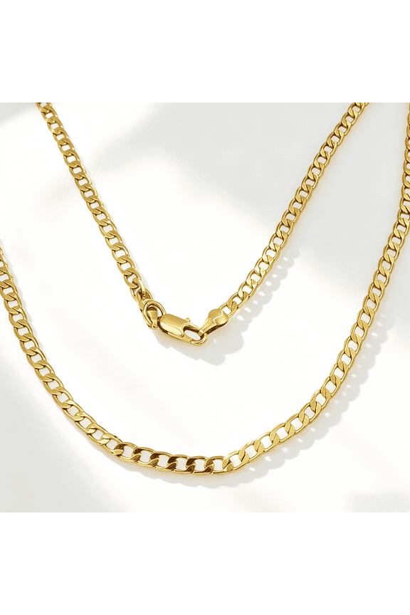 10k Real Solid Gold Chain, Real Solid Yellow Gold Chain, 4mm and 22 Inches