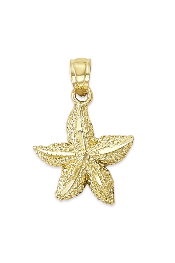 10k Real Solid Gold Starfish Pendant for Necklace, Nautical Jewelry, The Symbol of Brilliance, Graduation Gift for Her