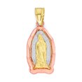 thumbnail image 1 of 10k Real Solid Tri-Color Gold Our Lady of Guadalupe Pendant, Mother Mary Jewelry, Catholic Gifts for Her, 1 of 5