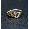 thumbnail image 1 of 10k Real Solid Yellow Gold Infinity Heart Ring, 10k Solid Gold Women Heart Ring, Infinity Symbol Gemstone Gold Ring, Valentine's day (Ring size:7 1/2;), 1 of 4