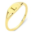 thumbnail image 1 of 10k Real Solid Yellow Gold Initial Signet Stacking Ring, Personalized in Every Letter of the Alphabet, Midi Ring for Women, 1 of 4