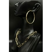 BOSPHORUSGOLD 10k Real Yellow Gold Diamond Cut Hoop Earrings, 3mm Thickness, Shinny Gold Hoop Earrings,Mother's Day Gift (Size:20mm pair;)