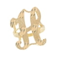 thumbnail image 1 of 10k Real Yellow Gold Ladies Tendy Chic Diamond Cut Cursive Inital Letter H Ring, 1 of 4