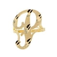 thumbnail image 1 of 10k Real Yellow Gold Ladies Tendy Chic Diamond Cut Cursive Inital Letter P Ring, 1 of 4