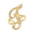 thumbnail image 1 of 10k Real Yellow Gold Ladies Tendy Chic Diamond Cut Cursive Inital Letter T Ring, 1 of 4
