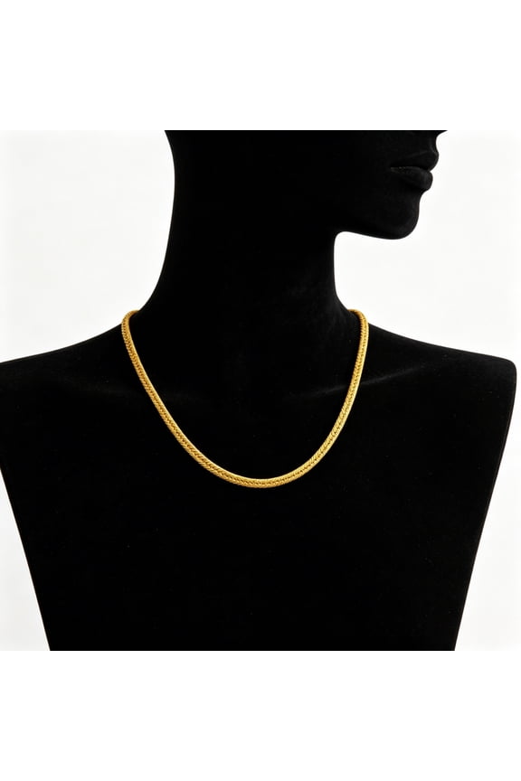 10k Real Yellow Gold Solid Herringbone Flexible 6mm Chain Necklace (22") Italian Jewelry for Men