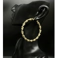 thumbnail image 1 of 10k Real Yellow Gold Twisted Hoop Earrings 3mm, 4mm, 5mm  Thickness, 25mm - 58mm Real Gold Twisted Hoop Earrings, 10k Twisted Hoop Earring (Thickness:4mm; Size:25mm pair;), 1 of 1