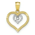 thumbnail image 1 of 10k & Rhodium Heart Charm, 1 of 3