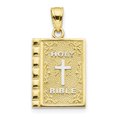 thumbnail image 1 of 10k & Rhodium Holy Bible Charm, 1 of 1