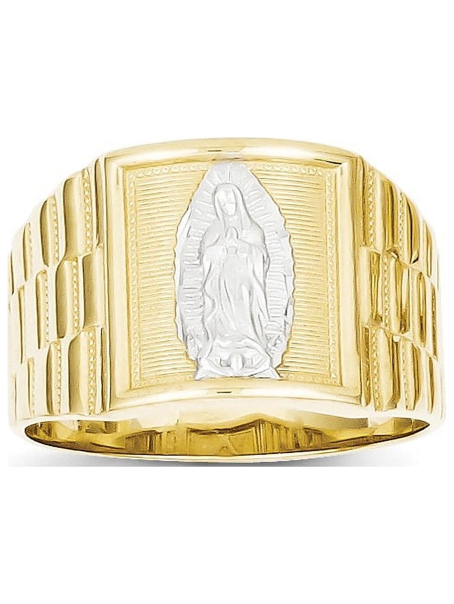 10k & Rhodium Men's Our Lady of Guadalupe Ring - Walmart.com